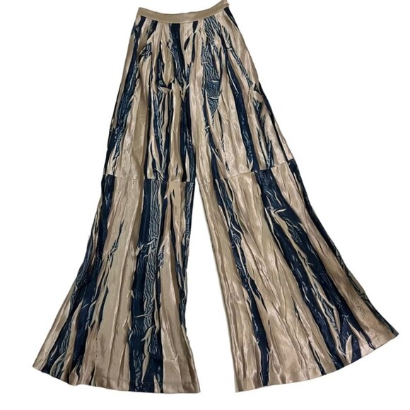 Ramy Brook Pants - Ramy Brook Women’s Pants 26 US 4 blue taupe tie dye wide leg pleated flowy
